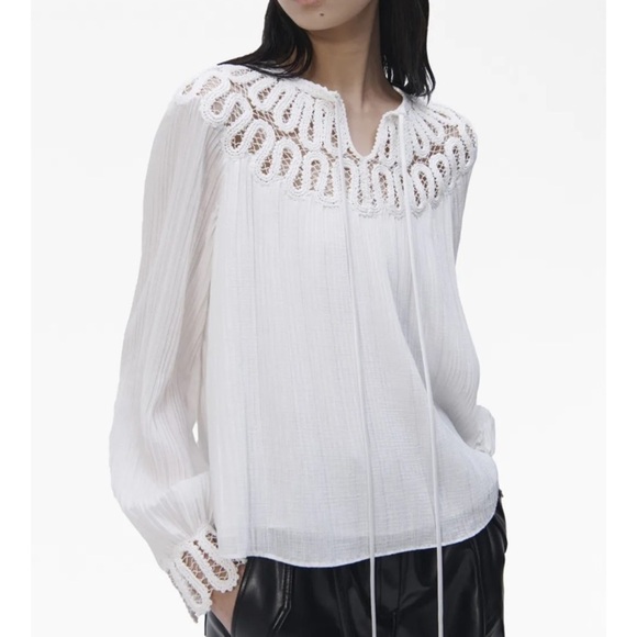 Simkhai Jonathan Simkhai long-sleeve blouse crocheted size S - Picture 4 of 4